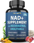 StrongVit NAD Resveratrol Supplement for Women & Men. Support Cellular Health, Energy + Healthy Aging. High Potency Blend, Plus Third-Party Lab Tested in USA (120 Capsules)