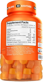 Herbtonics Multi Collagen Gummies with Biotin & Vitamin C, Hydrolyzed Collagen Peptides Types I, II, III, V, X for Hair, Skin, Nails, & Bone Support - Tropical Flavor, 60 Gummies