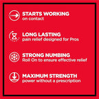 Absorbine Jr. PRO Maximum Strength Lidocaine Roll-On for Targeted Nerve and Muscle Pain Relief, 4% Lidocaine + 1.5% Phenol, Fast Acting & Long Lasting, 2.5 oz
