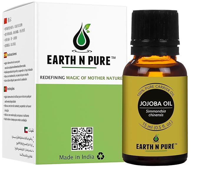 Earth N Pure Jojoba Oil Cold Pressed Natural and Therapeutic Grade for Skin & Hair 15 ml