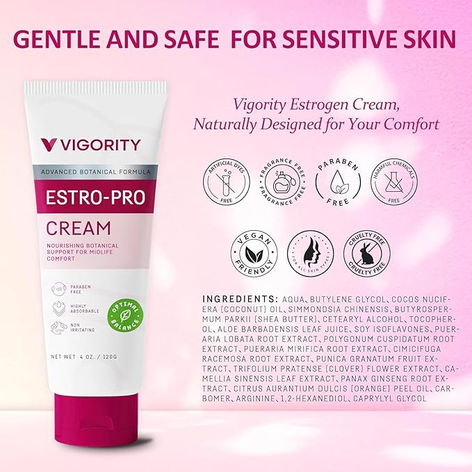Vigority Women's Botanical Care Duo - Estro-Pro & Phyto-Pro Cream Set for Midlife Skin Comfort, Hydration & Daily Nourishing Support - Gentle, Plant-Based, Non-Irritating Formulas