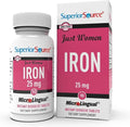 Superior Source Just Women - Iron 25 mg, (Ferrous Fumarate), Under The Tongue Quick Dissolve MicroLingual Tablets, 90 Count, Easily Absorbed, Assists Red Blood Cell Formation, Non-GMO