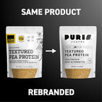 PURIS Pantry Textured Pea Protein, Unflavored Meatless Vegetable Crumbles, Soy Free, Shelf-Stable, Gluten Free, 21g of Protein, Plant-Based Vegan Meat Substitute, Equivalent to 1.5 Pounds Ground Beef