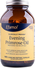Efamol Pure Evening Primrose Oil - Natural Skin Supplement - Aids with Skin Firmness, Hydration, Wrinkles & Smoothness - with Omega-6 GLA - 180 Softgels