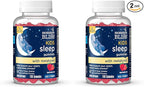 Mommy's Bliss Kids Sleep Melatonin Gummies, Non Habit-Forming with No Artificial Colors, Flavors or Gelatin - Age 3 Years+ - Strawberry Flavor - 100 Sleep Gummies,(Pack of 2)