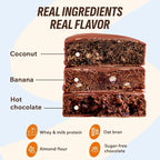 Fitness SHOCK Protein Brownie Variety Pack - No Added Sugar, 7.5g Protein, Low Carb Guilt-Free Dessert - Chocolate, Coconut, Banana - 0g Added Sugar, 10g Net Carbs, 5g Fiber - 10 x 50g