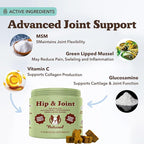 Natural Dog Company Hip & Joint Supplement Chew for Dogs – Supports Mobility, Flexibility & Comfort, Glucosamine, Chondroitin, MSM & Turmeric, Chicken Flavor, 90 Count