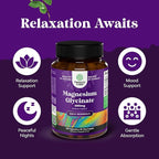 Pure Magnesium Glycinate Supplement 400mg Per Serving - Vegan High Absorption Chelated Magnesium Capsules for Women & Men with Elemental 400mg for Mood Sleep and Relaxation Support - 120 Count