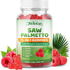 Saw Palmetto Gummies 600mg for Men & Women – Pumpkin Seed Oil Gummies with Saw Palmetto Supplement for Hair Growth & Skin Health, DHT Blocker - Sugar Free, Non-GMO, Raspberry Flavor 120 Count