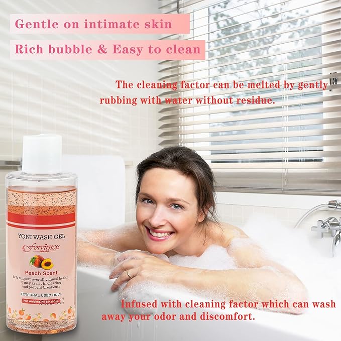 Feminine Wash for Women pH Balance, Peach Yoni Wash with Coconut Oil, Aloe Vera Extract, 6.7 fl.oz Intimate Wash