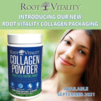 Root Vitality Collagen Peptides Powder - Grass-Fed, Pasture-Raised Hydrolyzed Protein Supplement for Skin, Hair, & Nails - Non-GMO, Zero Sugar Daily Supplement for Men & Women (30 Servings)