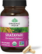 ORGANIC INDIA Shatavari Capsules - Herbal Supplement, Supports Hormonal Balance & Immune System, Vegan, Gluten-Free, USDA Organic, Supports Reproductive Health - 60 Capsules