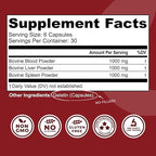 Left Coast Performance Grass Fed Bovine Blood and Beef Liver Supplement –100% Grass Fed, New Zealand Pasture Raised Beef Organs - Natural Blood Builder, Non GMO, Freeze Dried –180 Capsules