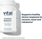 Vital Nutrients Cortisol Balance - Vegan Stress Relief Supplement - Cortisol Manager Supports Energy & Stress Levels - Ashwagandha & Magnesium for Relaxation - Gluten, Dairy, Soy Free - 30 Capsules
