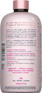 NeoCell Liquid Multi Collagen Peptides | 16 fl oz | with Biotin | Advanced Nourishing Formula | 10 Types of Bio-Peptides | Hair, Skin, & Nails | for Women and Men