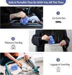 NEW Foldable & Double Protection Portable Weekly Pill Organizer 2 Times A Day with Etched Labels, AM PM 7 Day Week Medicine Box, Daily Travel Pill Case Dispenser for Vitamin, Supplement - Clear Blue