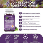 Mulittea Glucosamine Chondroitin Gummies - Extra Strength Joint Support Supplement with MSM & Elderberry for Natural Joint, Antioxidant Immune Support for Adults, Men & Women-(2 Pack)