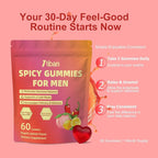Spicy Gummies Cubes for Couples, Adults Intimacy Hot Peach Gummy with Chili Pepper, Muira Puama, Maca Root and Epimedium, Plant-Based Daily Wellness Support, Vegan, Non-GMO – 60 Gummies