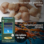 FINE JAPAN Fucoidan with Wakame Seaweed Extract & Agaricus Extract - Vegetarian kelp Supplement, 33-Day Supply (198 Capsules)