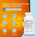 Omega-3 Enteric-Coated Fish Oil Supplements, Triglyceride Form, 1100 mg Total Omega-3 Fatty Acids, Non-Dairy and Gluten-Free, Special Enteric Coated Softgels for No Fishy Burps - 180 Count