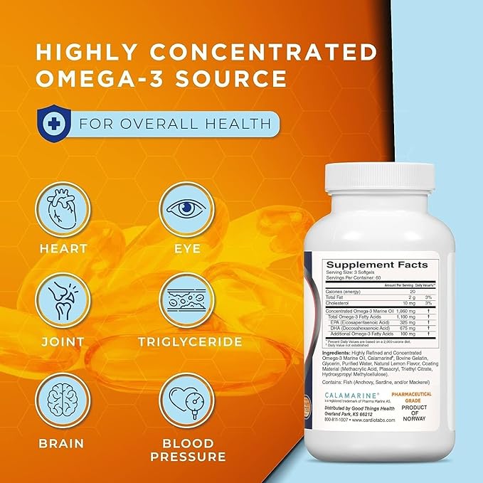 Omega-3 Enteric-Coated Fish Oil Supplements, Triglyceride Form, 1100 mg Total Omega-3 Fatty Acids, Non-Dairy and Gluten-Free, Special Enteric Coated Softgels for No Fishy Burps - 180 Count