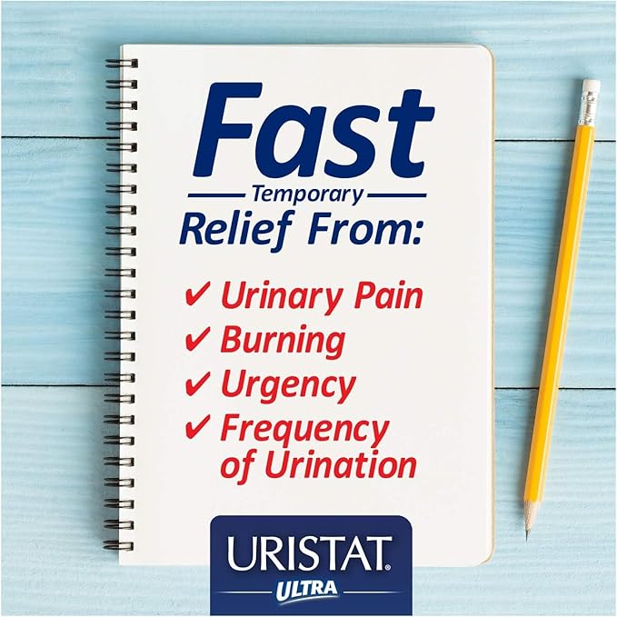 URISTAT Ultra UTI Relief Pack, 1 UTI Test Strip & 12 Pain Relief Tablets (Pack of 3)