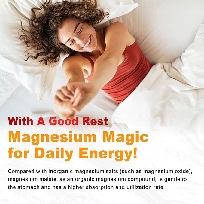 2 Pack Magnesium Malate Gummies 1000mg, High Absorption Magnesium Supplements for Adults & Kids, with L-Theanine, CoQ10 & Vitamin B6, Support Energy Production, Muscle Function, Non-GMO, Vegan, 120Ct