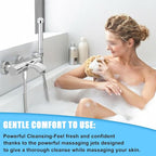 Shower Cleaner Enema Douche System, Handheld Anal Douche Attachments Kits, Rinse Vaginal with 4 Aluminum Shower Heads, Douche for Men Women with Velvet Bag + Cleaning Brush - Intimate Cleaner Kit