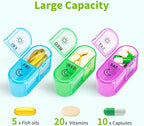 Betife AM PM Pill Organizer 7 Day, Weekly Pill Organizer 2 Times a Day, Daily Pill Box AM PM, Portable Travel Medicine Case, Day and Night Pill Container for Medication, Vitamin or Supplement（Black）