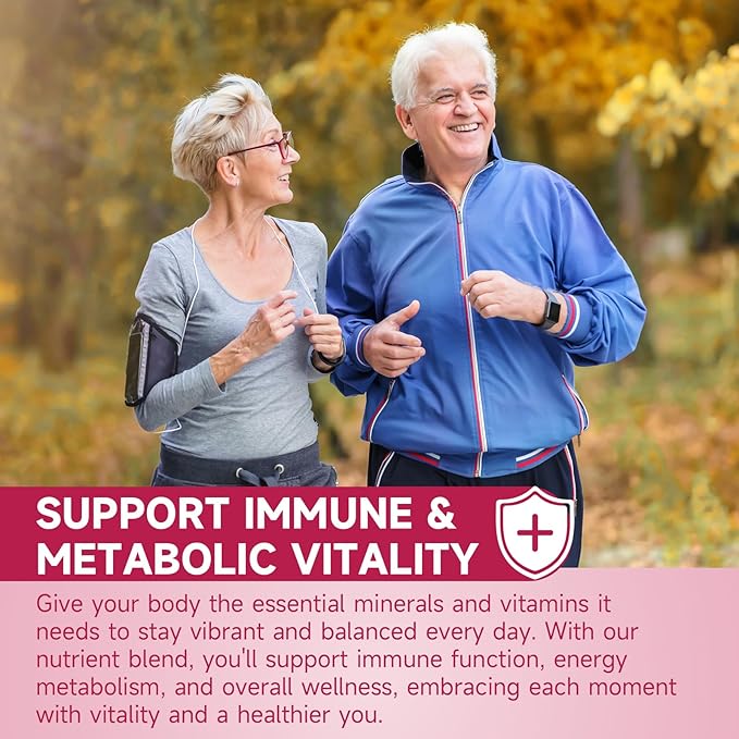 Iron, Zinc, Copper Supplements for Women & Men, Mineral Gummies with Vitamin A, B5, B6, C, D3, B12 for Adults, Kids, Promote Energy, Support Immunity, Bone Health, Sugar Free, Cherry Flavor, 120 Count