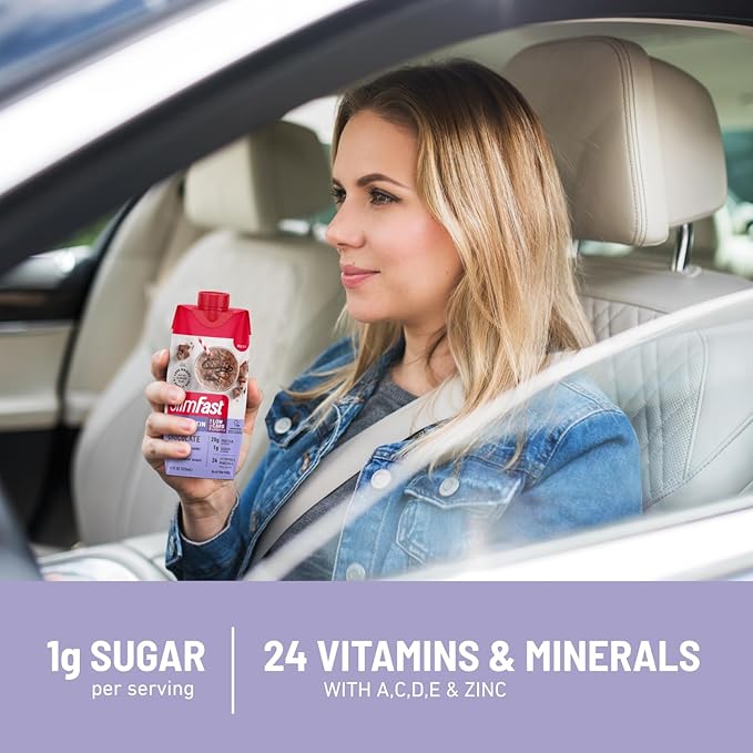 SlimFast Protein Shake, Strawberry- 20g Protein, Meal Replacement Shake Ready to Drink, High Protein with Low Carb and Low Sugar, 24 Vitamins and Minerals, 12 Count (Pack of 1) (Packaging May Vary)