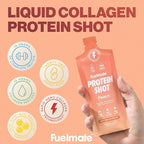 Strawberry Banana Liquid Collagen Easy Protein Shots - 15g Protein + 22 Amino Acids - Hydrolyzed Bovine Collagen Peptides for Skin, Hair & Joints - 10 x 1.29oz - Sugar, Dairy & Gluten Free