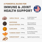 4-in-1 Turmeric Joint Support Supplements with Garlic and BioPerine - 2360 mg High Potency Herbal Blend for Mobility, Everyday Flexibility, Digestive Comfort, Active Aging Support (120ct, Pack of 3)