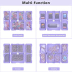 FYY Daily Pill Organizer, 7 Compartments Portable Travel Pill Case, [Folding Design] for Purse Pocket to Hold Vitamins,Cod Liver Oil,Supplements and Medication-Purple