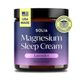 Solia Magnesium Sleep Cream, USA-Made Topical Magnesium Lotion for Sleep, Lavender Lotion for Feet, Nighttime Mag Oil Body Butter, Foot Cream, Relaxing Rub for Muscles, 4oz
