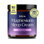 Solia Magnesium Sleep Cream, USA-Made Topical Magnesium Lotion for Sleep, Lavender Lotion for Feet, Nighttime Mag Oil Body Butter, Foot Cream, Relaxing Rub for Muscles, 4oz