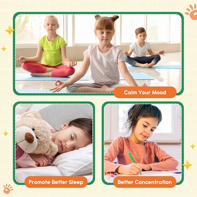 Magnesium Glycinate Gummies for Kids: Calm Magnesium Supplement for Kids & Adults with Zinc Citrate, GABA, Chamomile, Vitamin B6 & C - Sleep, Relaxation & Focus, Orange Flavor 60 Count