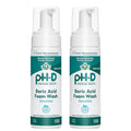 pH-D Feminine Health - Boric Acid Foam Wash - pH-Balanced, Paraben-Free, and Plant-based (Sensitive, 6 Fl Oz (Pack of 2))