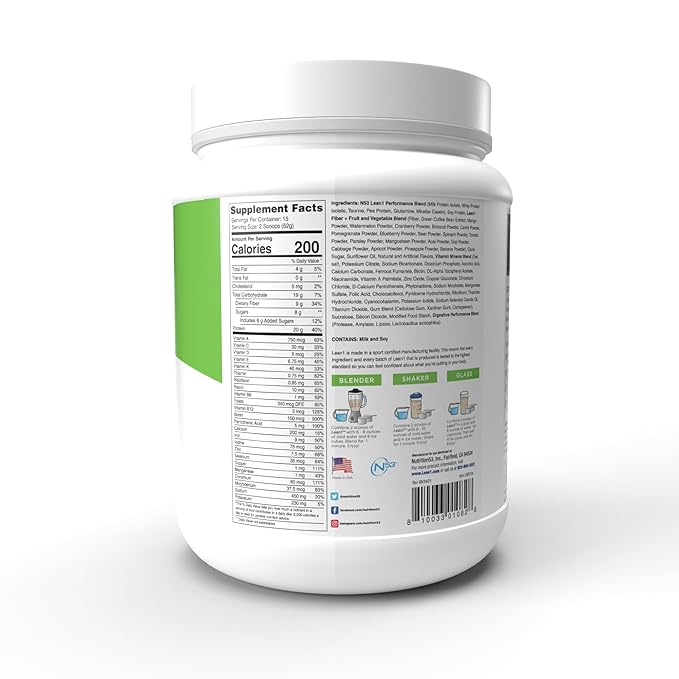 Nutrition 53 Lean 1 Fat Burning Protein Shake, Vanilla Flavor, 15 Serving Tub