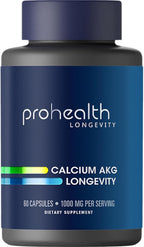 ProHealth, Ca AKG Supplement (Alpha Ketoglutarate) (1,000 mg per 2 Capsule Serving, 60 Capsules). Supports Metabolic Function and Healthy Aging Processes.