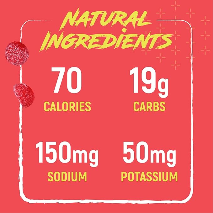 Noogs Sour Energy Chews, Strawberry Lemonade Caffeinated Electrolyte Energy Gummies, 50mg Green Tea Caffeine, Sour Candy Flavored Alternative to Running Gels, Vegan & Gluten Free, 12 Pack