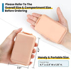 4 Pack, 14 GRIDS Travel Pill Organizer Box with Labels - Travel Medicine Case Kit - Pocket Daily Pharmacy Container - Travel Medication Holder Dispenser for Fish Oil Vitamin Supplement Storage