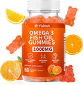 Omega 3 Fish Oil Gummies, Delicious Orange Flavor Fish Oil Gummy Supplements for Joint, Heart Health, & Brain Support (60 Count（Pack of 1）)