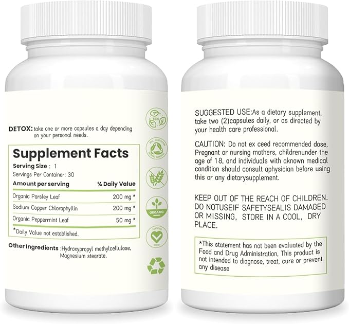 Generic Body Deodorizing Supplement Works, Chlorophyll Capsules for Body Odor, Pills for Body Odor Control, Internal Deodorant, Immune & Digestion Support, Vegan Friendly (3pcs)