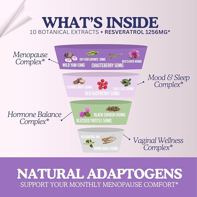 11-in-1 Hormonal Balance, Relief for Menopause Symptoms, Helps Reduce Hot Flashes, Night Sweats, and Mood Swings, Clinically Proven Ingredients, Natural PMS Support, Made in USA, 3rd Party-Tested