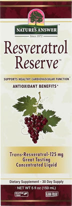 Nature's Answer Alcohol-Free Resveratrol Reserve, 5-Fluid Ounces | Packed with Antioxidants | Promotes Overall Health | Immune System Support | Single Count