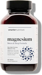 Smarter Nutrition Magnesium Complex - Chelated Magnesium Glycinate with Citrate, Malate and L-Theanine for Sleep, Muscle Relaxation and Stress Support - Non-GMO - 60 Tablets[30DaySupply]