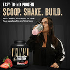 Animal Whey Isolate Protein Powder - Loaded for Pre & Post Workout Muscle Builder and Recovery with Digestive Enzymes for Men & Women - 25g Protein, Great Taste, Low Sugar - Strawberry 4 lbs
