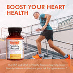 Vitality Rescue Omega 3 with Turmeric Curcumin Supplement, Fish Oil DHA EPA with BioPerine & CurcuWin 46X Absorption, Supports Joint, Muscle, Heart & Brain Health, 30 Capsules