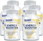 Research Verified Energy Booster - Natural Energy Support - 360 Capsules - Caffeine Free - B Vitamins and Adaptogens - 6 Month Supply